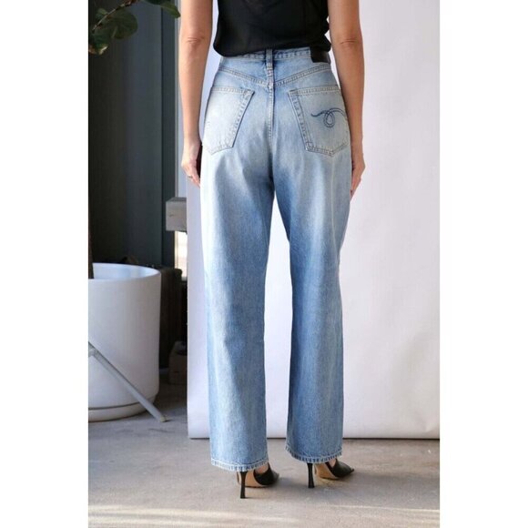 R13 Fold Over Jeans in Irving Blue Size 24 XXS New - Picture 2 of 16